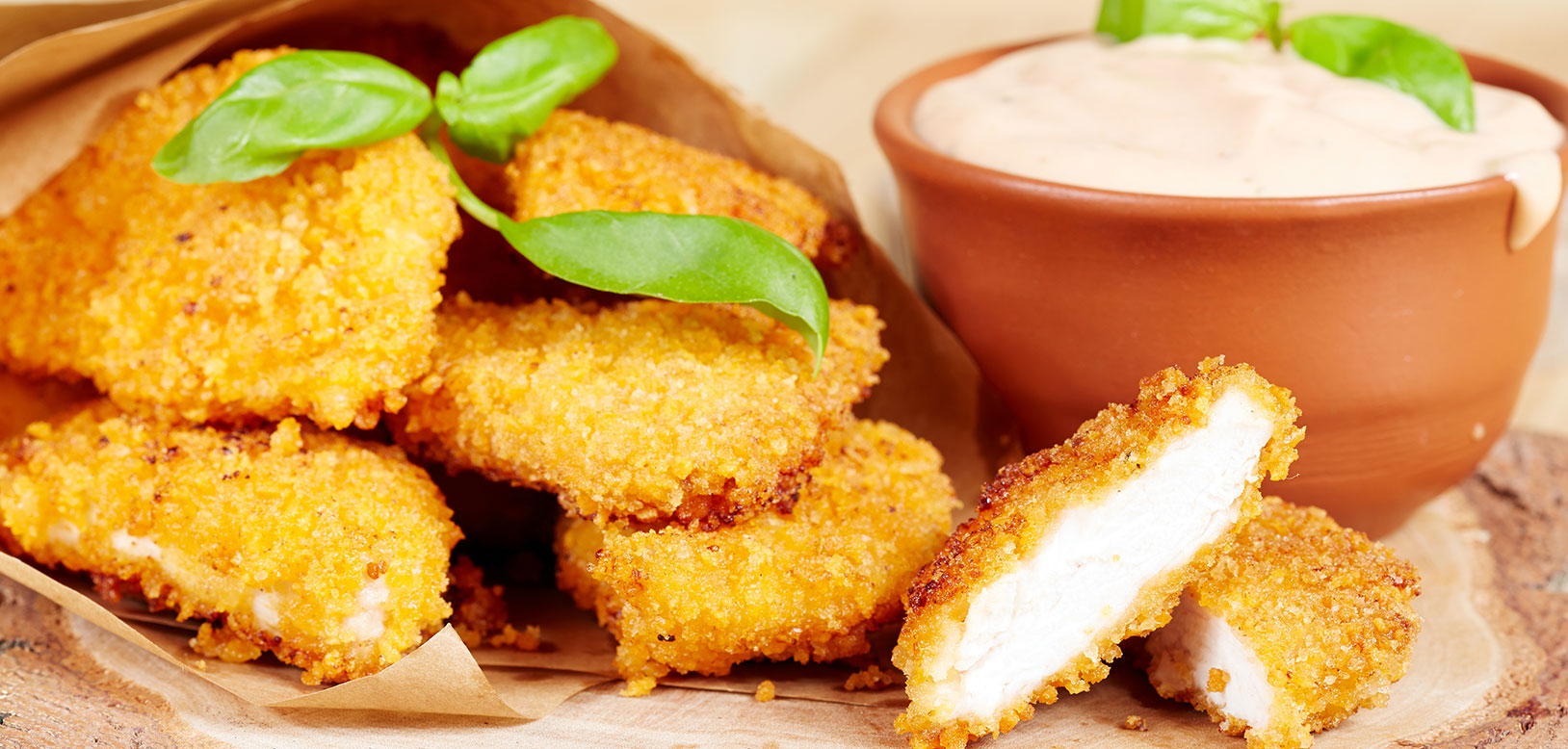 Breaded chicken nuggets