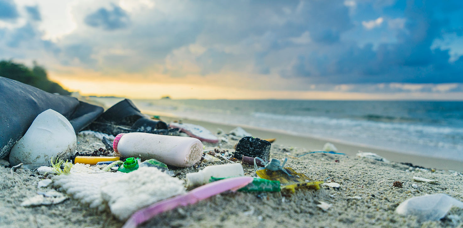Plastic on beach