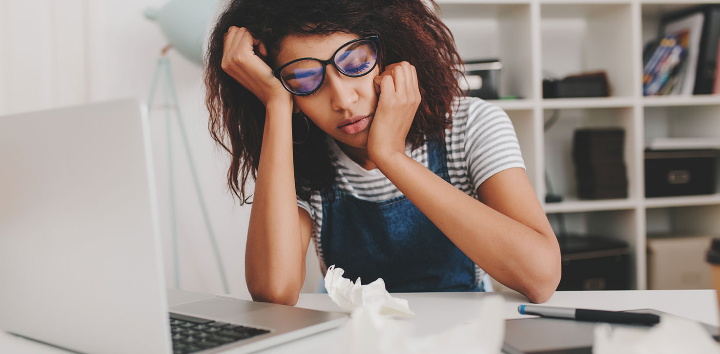 Girl feeling exhausted