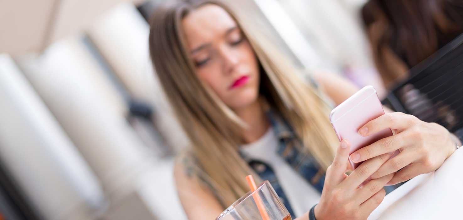 teenage girl on phone