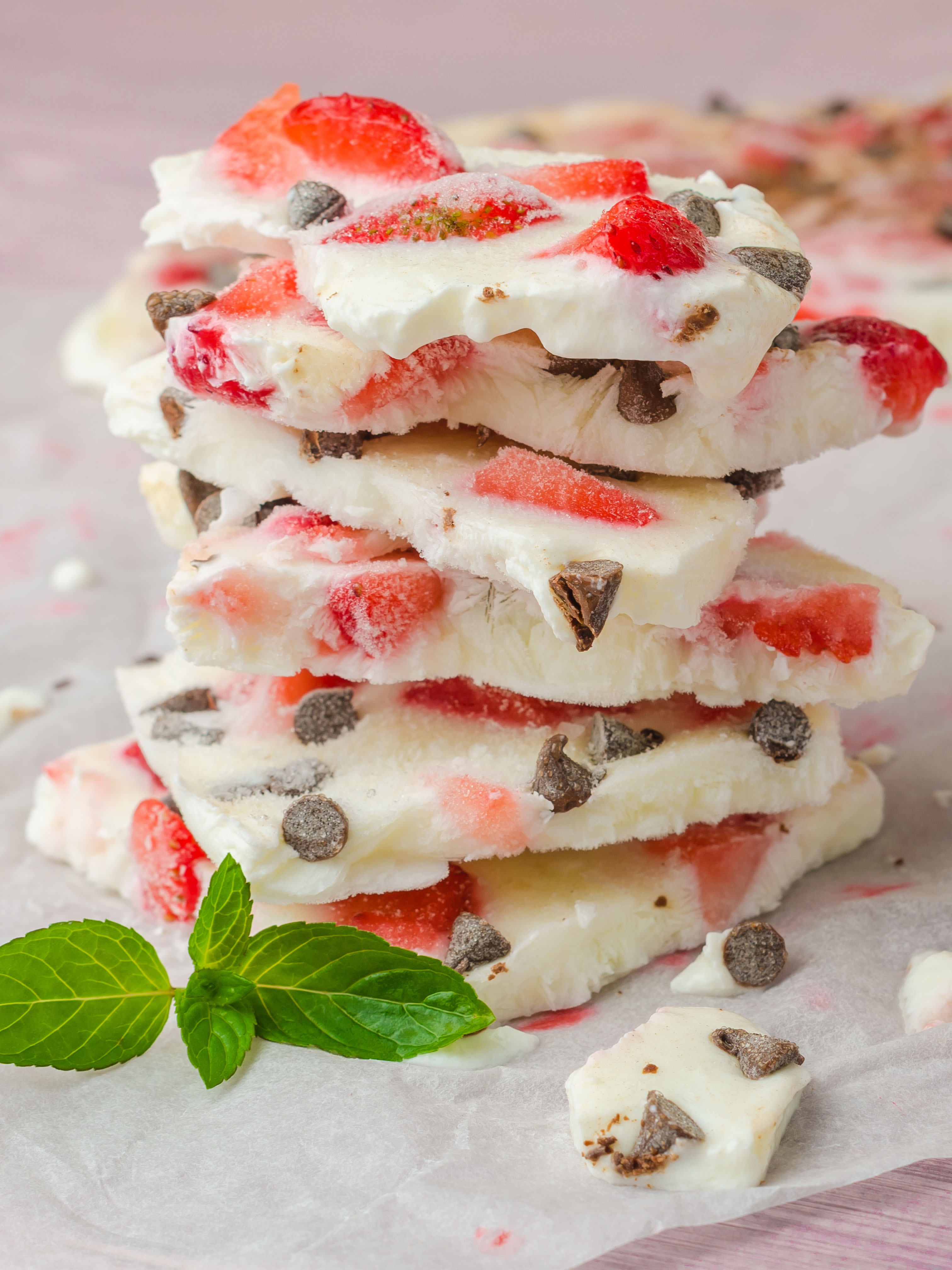 Strawberry-Chocolate Greek Yogurt Bark