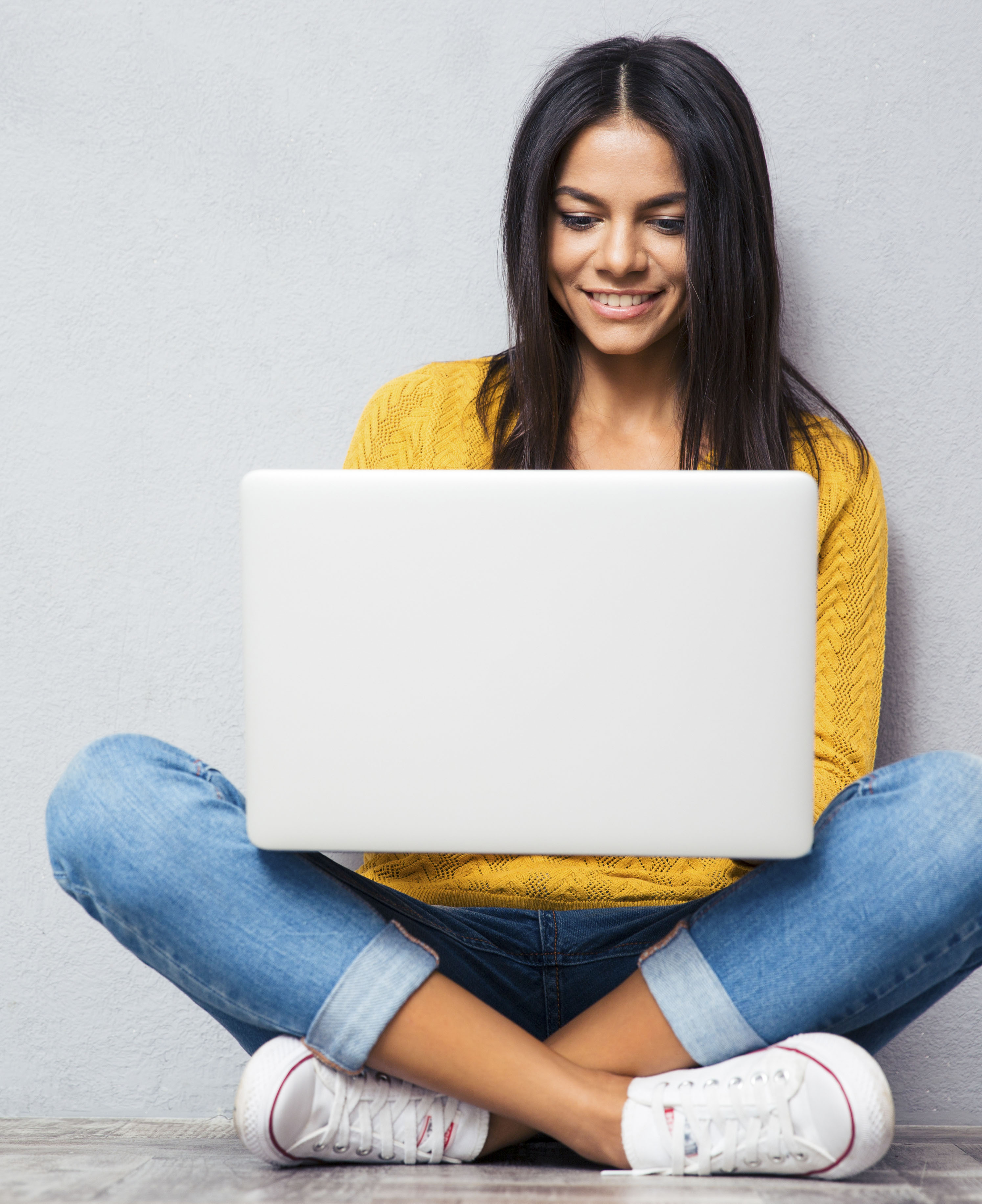 Girl working on her laptop