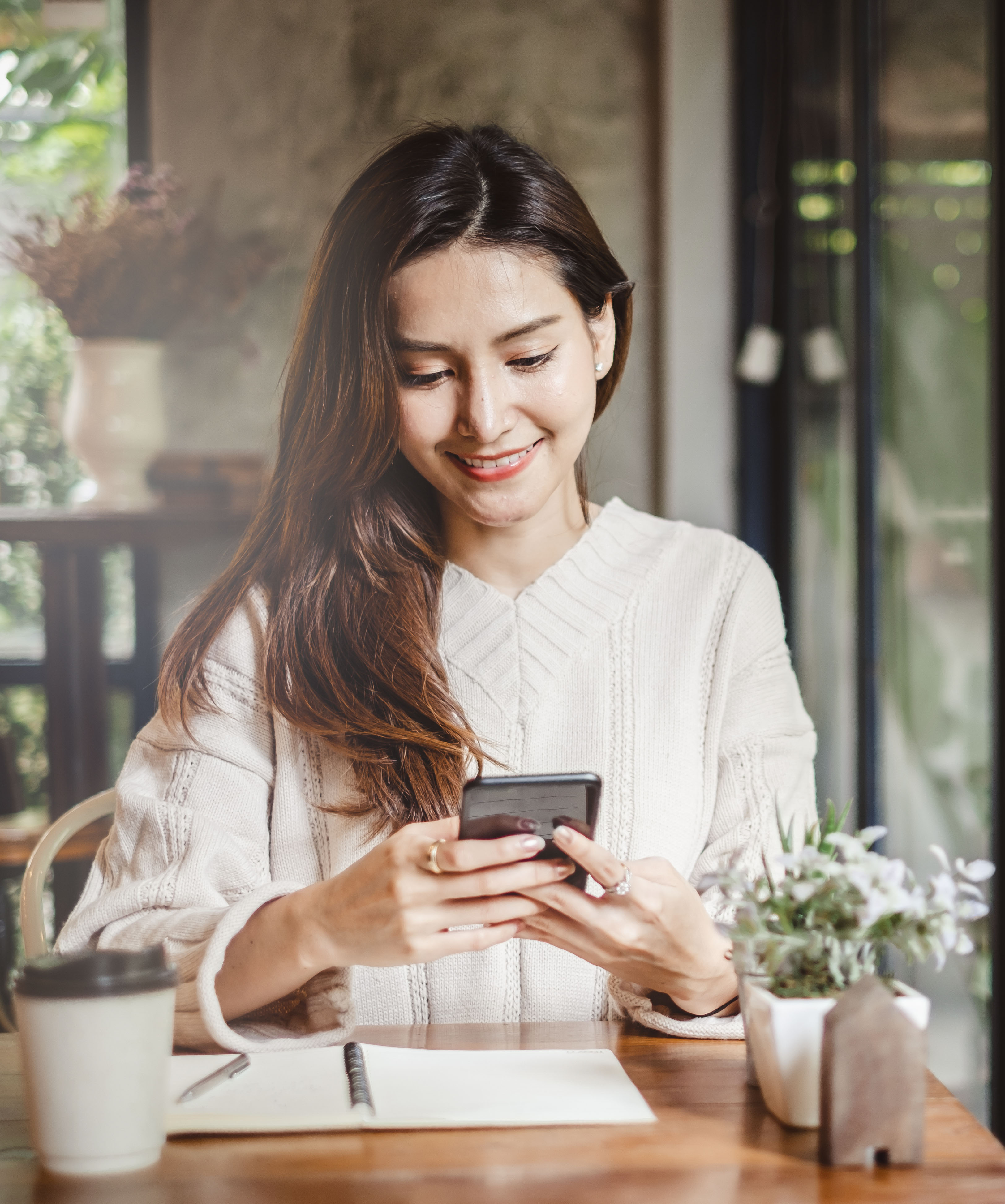 Girl looking at her phone