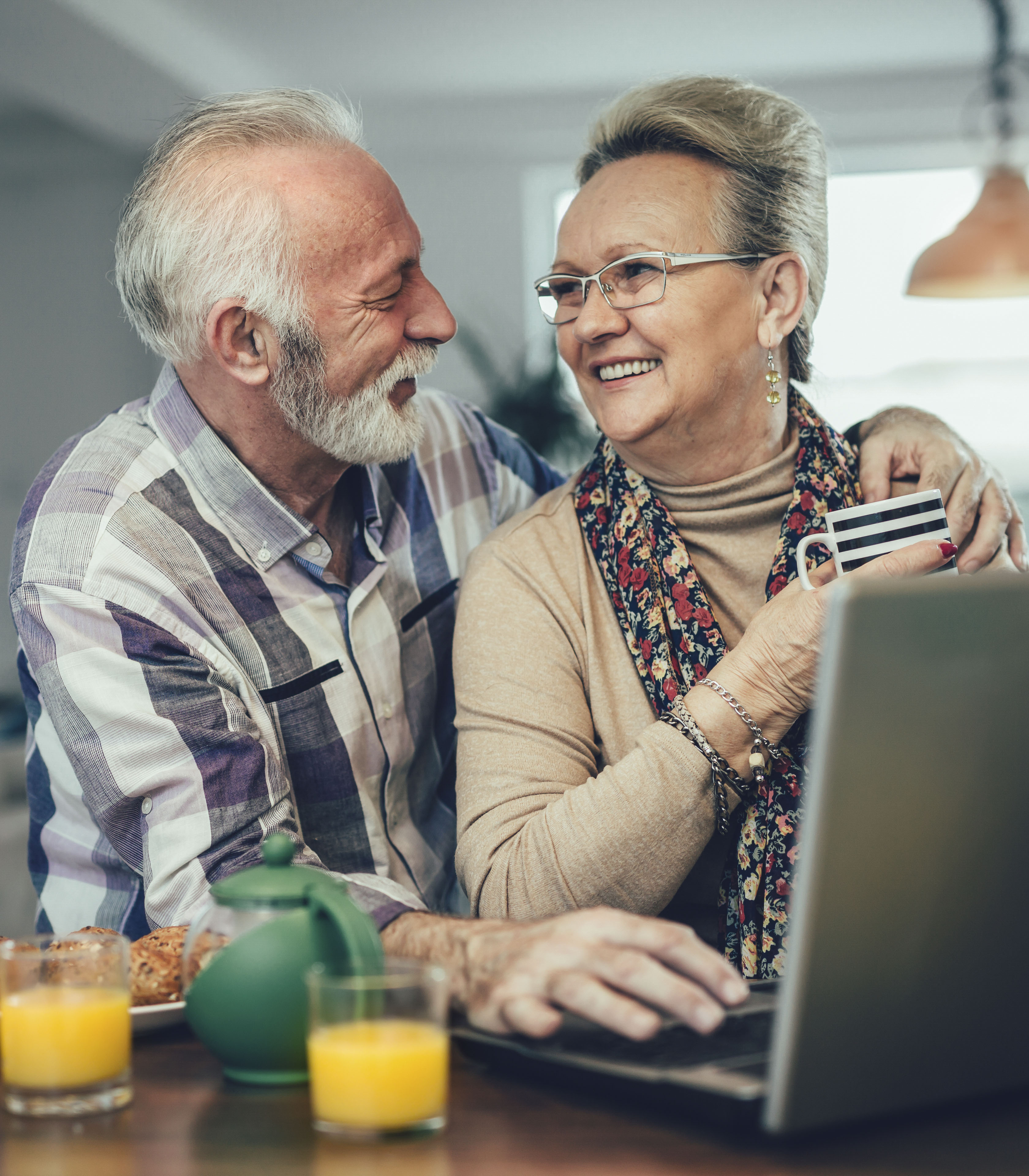 Man and woman working on computer