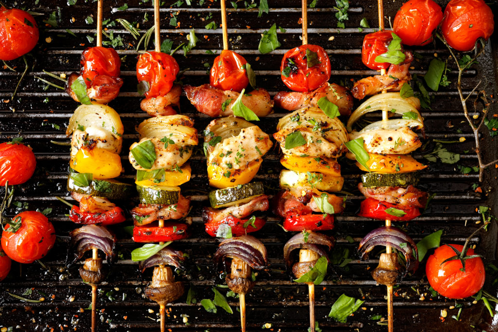 Chicken and vegetable kababs
