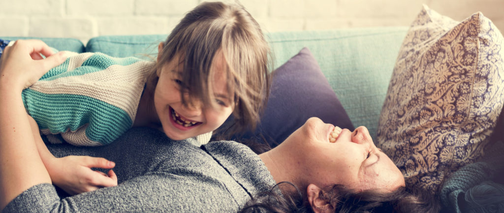 Mother Daughter playing